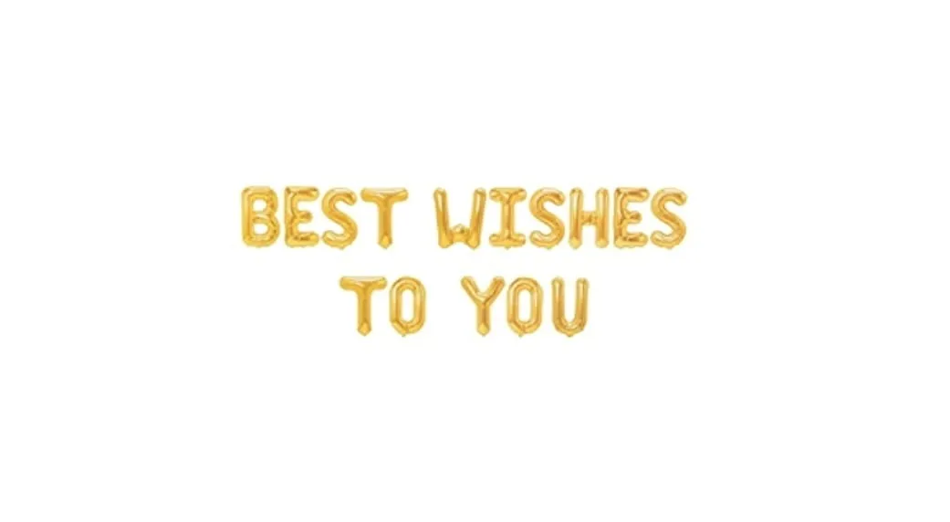 Gold Foil Helium Balloon Banner – Best Wishes to You - شراء السعادة